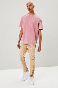 DUSTY PINK Oil Wash Crew Neck Tee, image 4