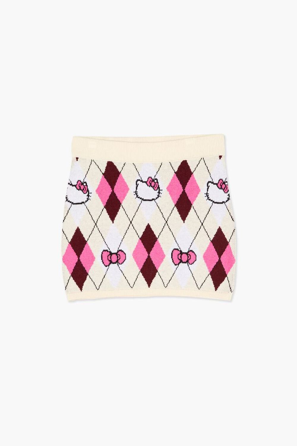 CREAM/MULTI Girls Hello Kitty & Friends Argyle Skirt (Kids), image 1