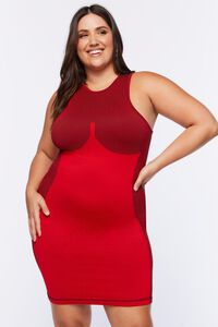 RED/BLACK Plus Size Striped Bodycon Mini Dress, image 6