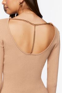 BEIGE Chain Back Sweater-Knit Top, image 6