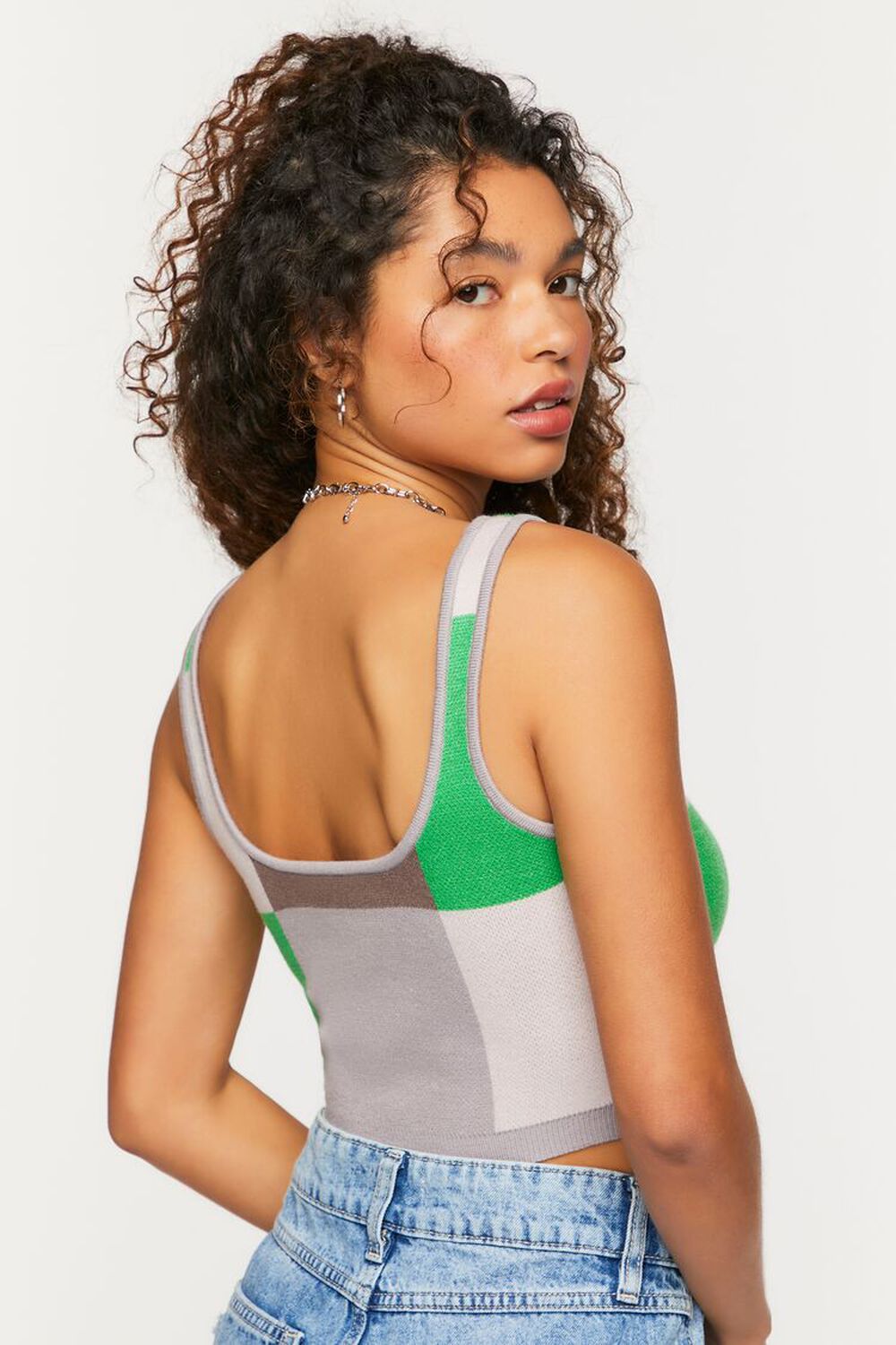 Colorblock Cropped Tank Top, image 3