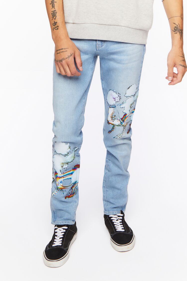 Cloud Graphic Skinny Jeans