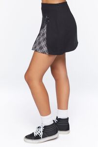 BLACK/MULTI Plaid Pleated Mini Skirt, image 3