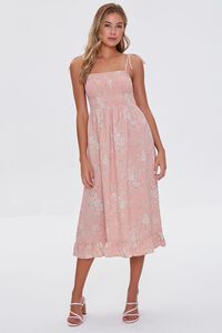 PINK/CREAM Floral Print Midi Dress, image 4