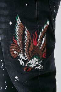 BLACK/MULTI Embroidered Graphic Paint Splatter Jeans, image 6