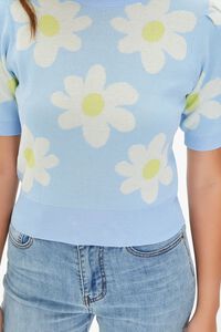 BLUE/MULTI Floral Sweater-Knit Top, image 5
