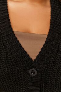 BLACK Plus Size V-Neck Cardigan Sweater, image 5