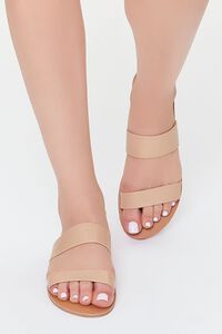 TAUPE Dual-Strap Faux Leather Sandals, image 4
