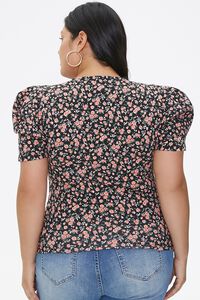 Plus Size Floral Puff-Sleeve Top, image 3