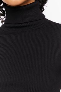 BLACK Ribbed Turtleneck Sweater-Knit Top, image 5
