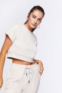 CLOUD Active French Terry Crop Top, image 1