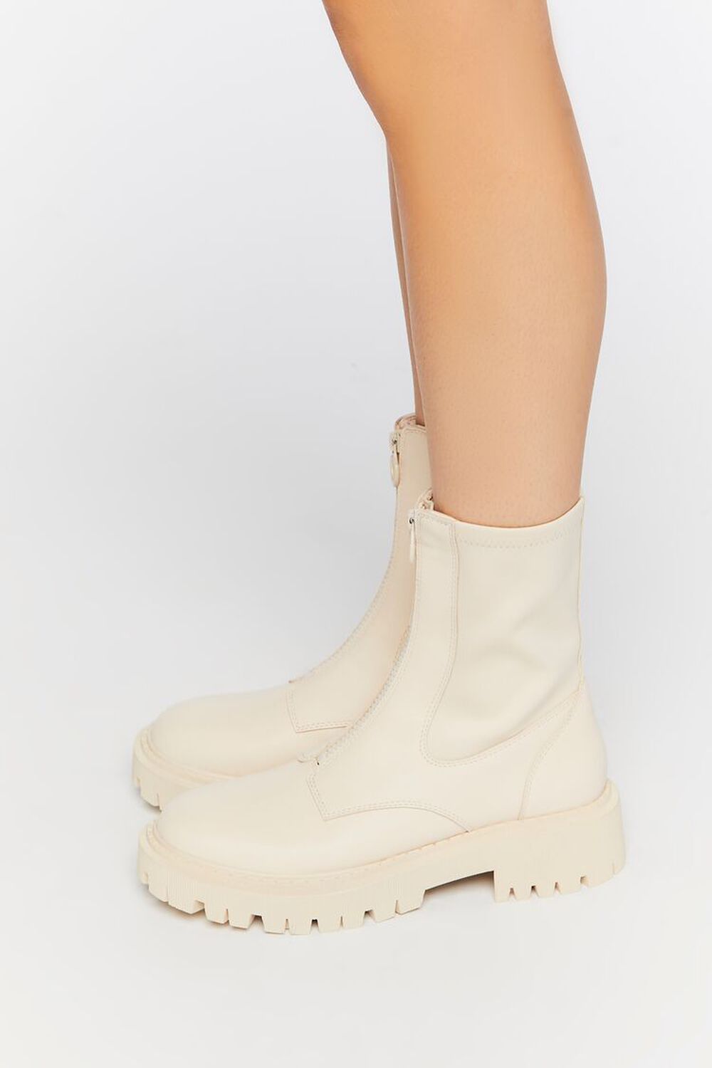CREAM Zip-Front Faux Leather Booties, image 2