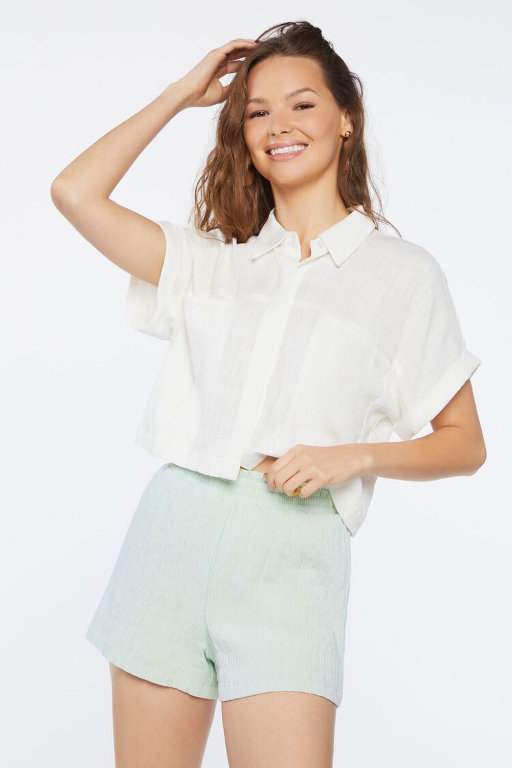 Pull-On Mid-Rise Shorts, image 1