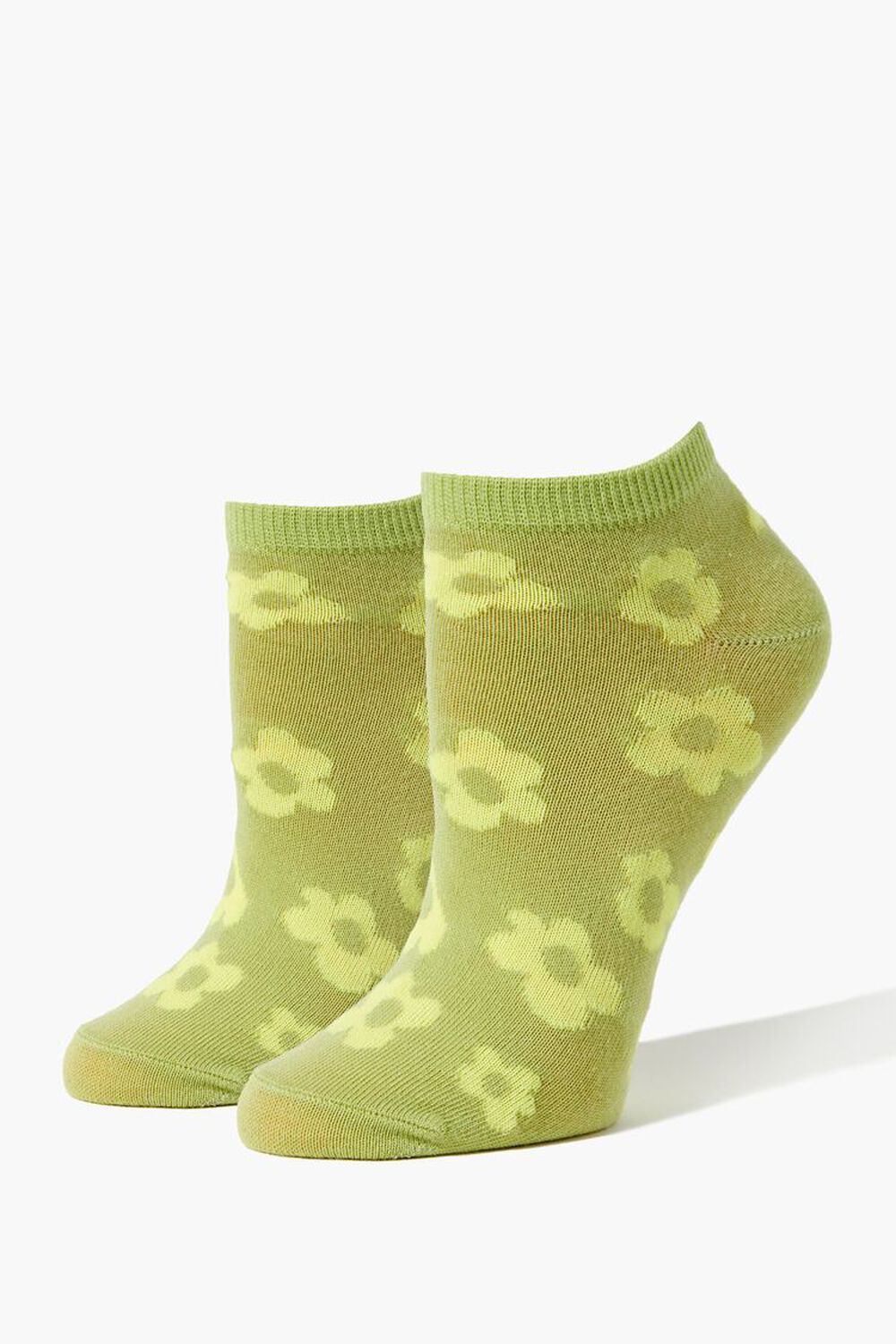 GREEN/MULTI Flower Print Ankle Socks, image 1