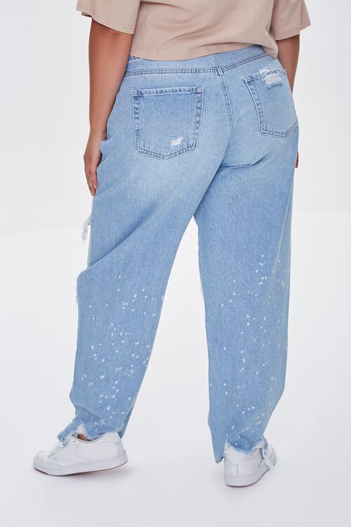 LIGHT DENIM Plus Size Distressed Boyfriend Jeans, image 4