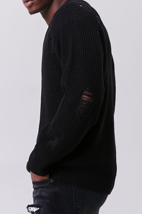 BLACK Ribbed Distressed Sweater, image 2
