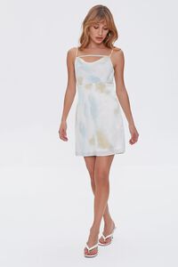 CREAM/MULTI Watercolor Mini Cami Dress, image 4