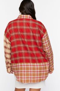 RED/MULTI Plus Size Reworked Plaid Shirt, image 3