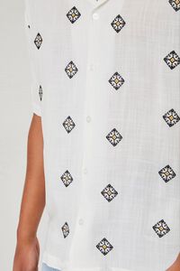 WHITE/BLACK Embroidered Ornate Buttoned Shirt, image 5