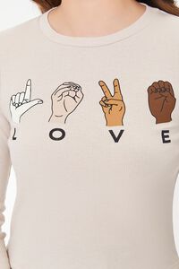 TAUPE/MULTI Ribbed Love Graphic Tee, image 5