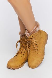 CAMEL Faux Fur-Lined Ankle Booties, image 1