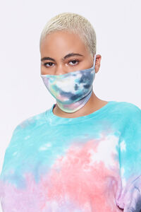 BLUE/MULTI Plus Size Sweatshirt & Face Mask Set, image 5