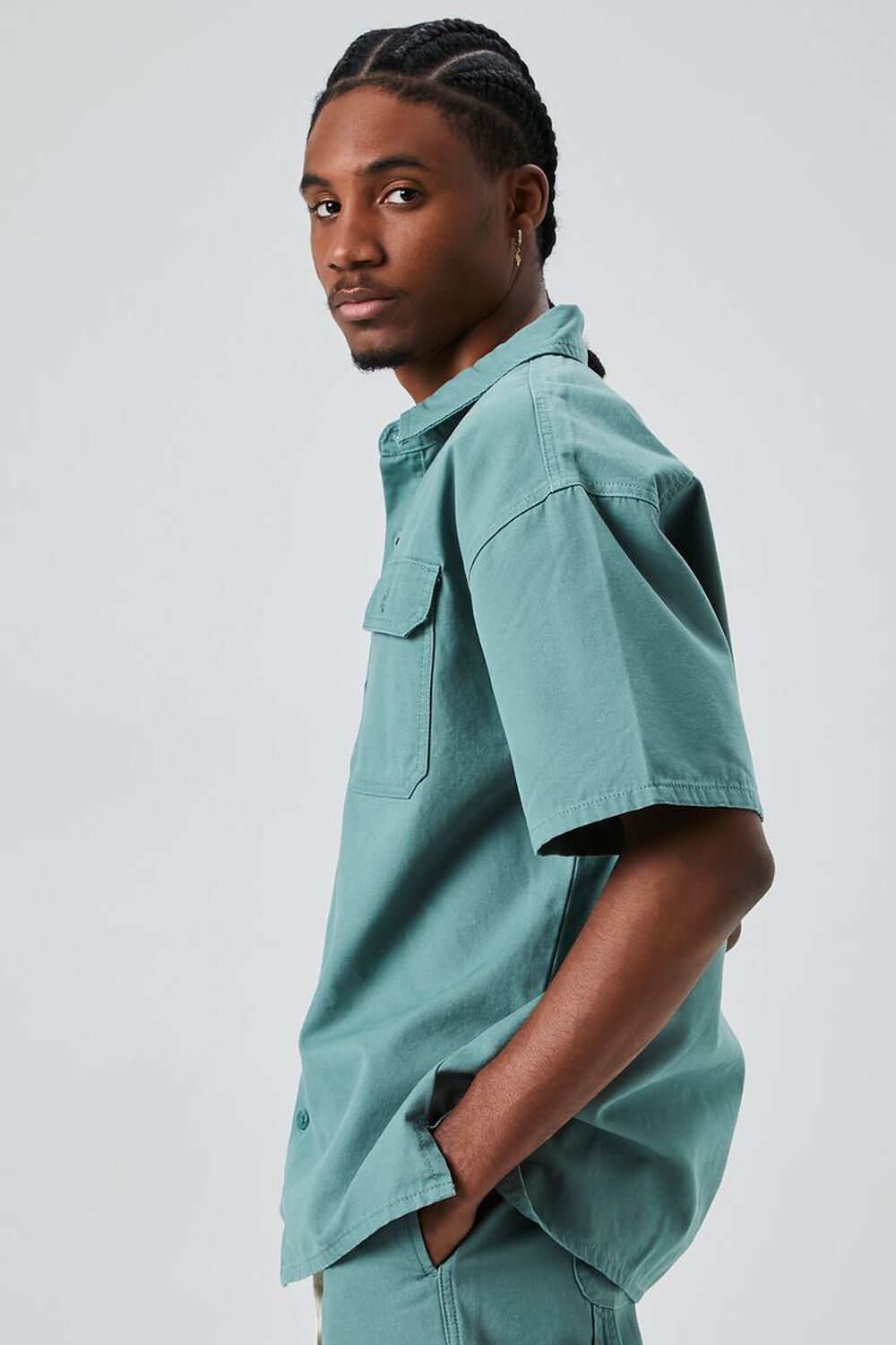 GREEN Vented Button-Front Shirt, image 2