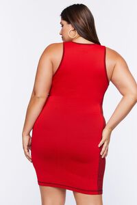 RED/BLACK Plus Size Striped Bodycon Mini Dress, image 3