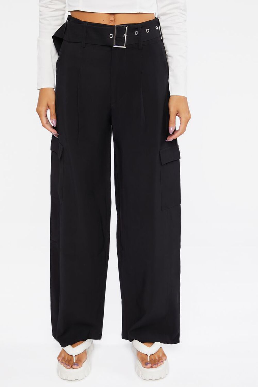 Belted Straight-Leg Cargo Pants, image 2