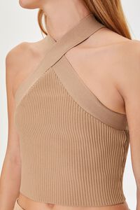 CAPPUCCINO Sweater-Knit Halter Crop Top, image 5