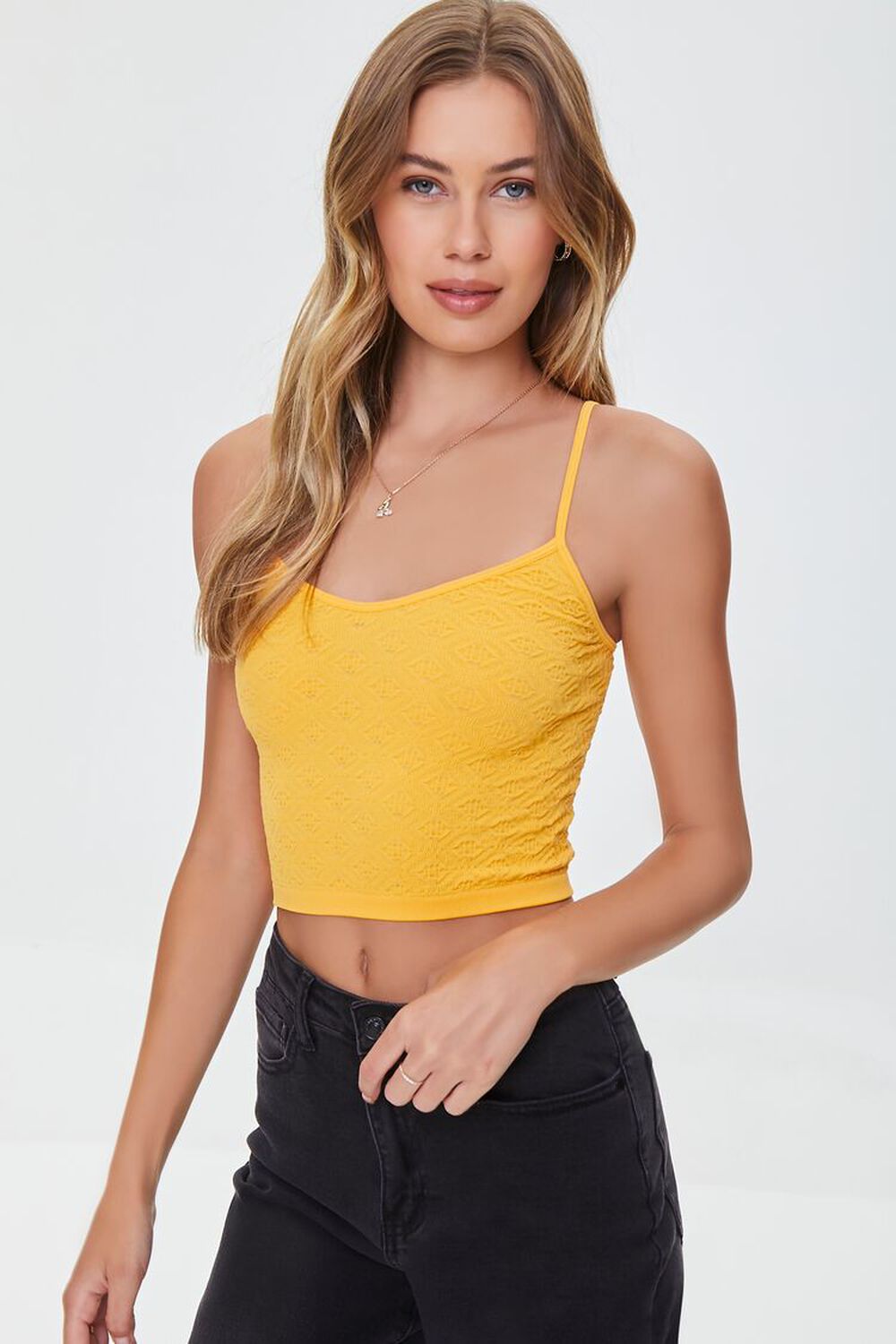 MARIGOLD Textured Cropped Cami, image 1
