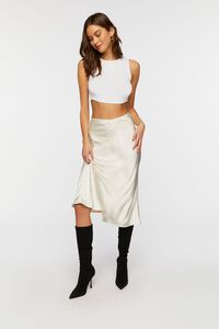 CHAMPAGNE Satin Midi Slip Skirt, image 1