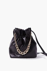 Chain Faux Leather Bucket Bag, image 3