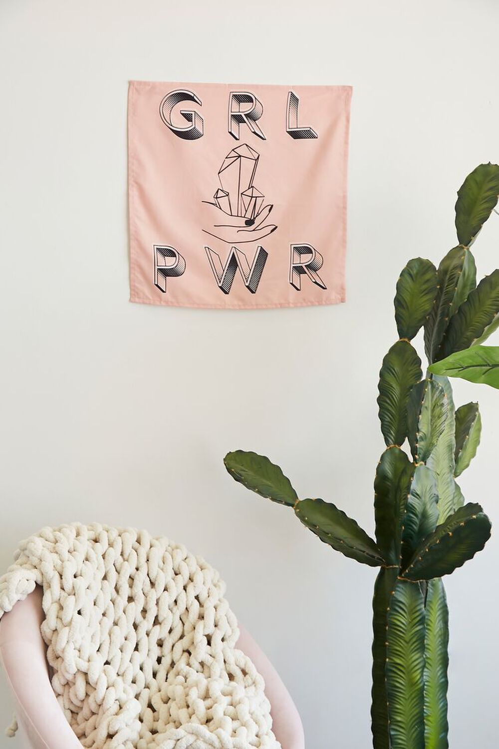 BLUSH/MULTI GRL PWR Graphic Wall Tapestry, image 1