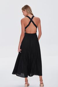 BLACK Linen-Blend Maxi Dress, image 3