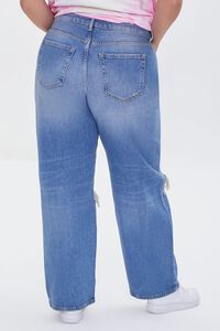 MEDIUM DENIM Plus Size Distressed Straight-Leg Jeans, image 4
