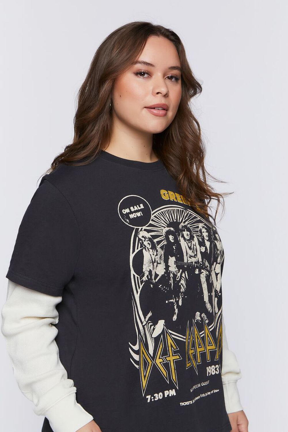 BLACK/MULTI Plus Size Def Leppard Graphic Combo Tee, image 2