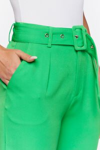 LIGHT GREEN Belted High-Waist Ankle Pants, image 5