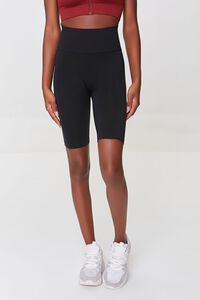 BLACK Active Seamless High-Rise 9-inch Biker Shorts, image 2