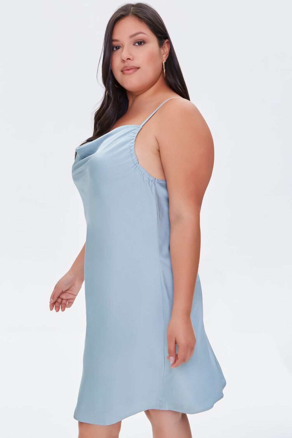 DUSTY BLUE Plus Size Cami Slip Dress, image 2