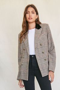 BROWN/MULTI Plaid Double-Breasted Blazer, image 5