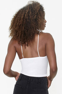 WHITE Lace-Up Cropped Cami, image 3