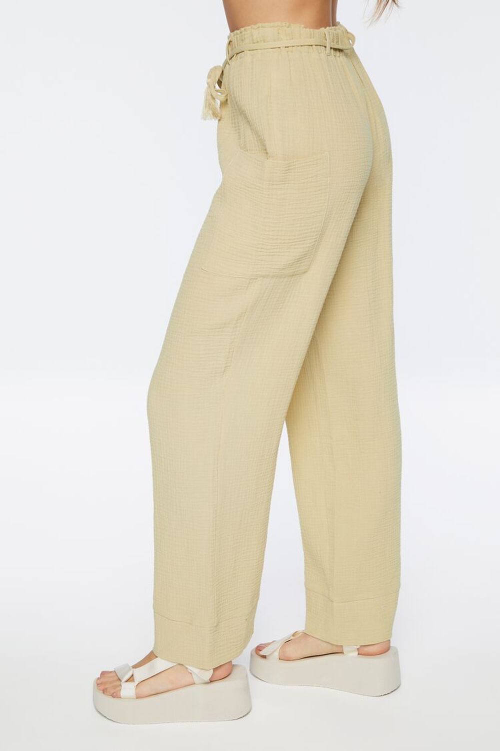 NATURAL Tassel Drawstring Pants, image 3