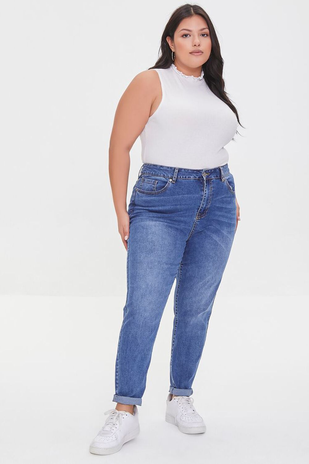 MEDIUM DENIM Plus Size High-Rise Skinny Jeans, image 1