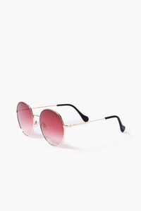 GOLD/RUST Round Ombre Metal Sunglasses, image 2