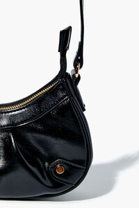 BLACK Faux Leather Crossbody Bag & Coin Purse Set, image 2