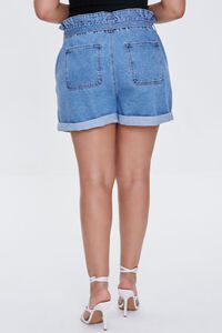 Plus Size Paperbag Denim Shorts, image 4