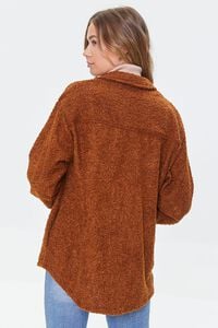 BROWN Faux Shearling Button-Front Shacket, image 3