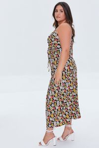 BLACK/MULTI Plus Size Floral Print Midi Dress, image 2