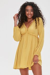 MUSTARD Buttoned Fit & Flare Dress, image 1